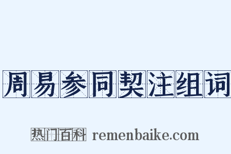 周易参同契注组词是什么意思的图片